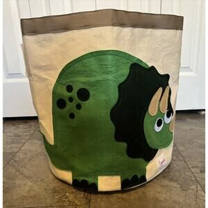 3 Sprouts Dinosaur Storage Bin Canvas Felt Laundry Toy Basket Container Tote